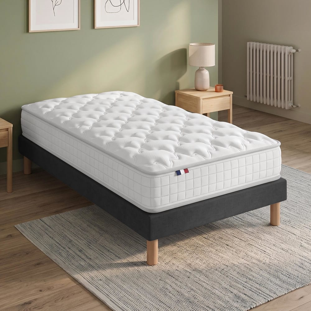 Matelas ressorts ensachés spectre sommier 90 x 200 sommier noir