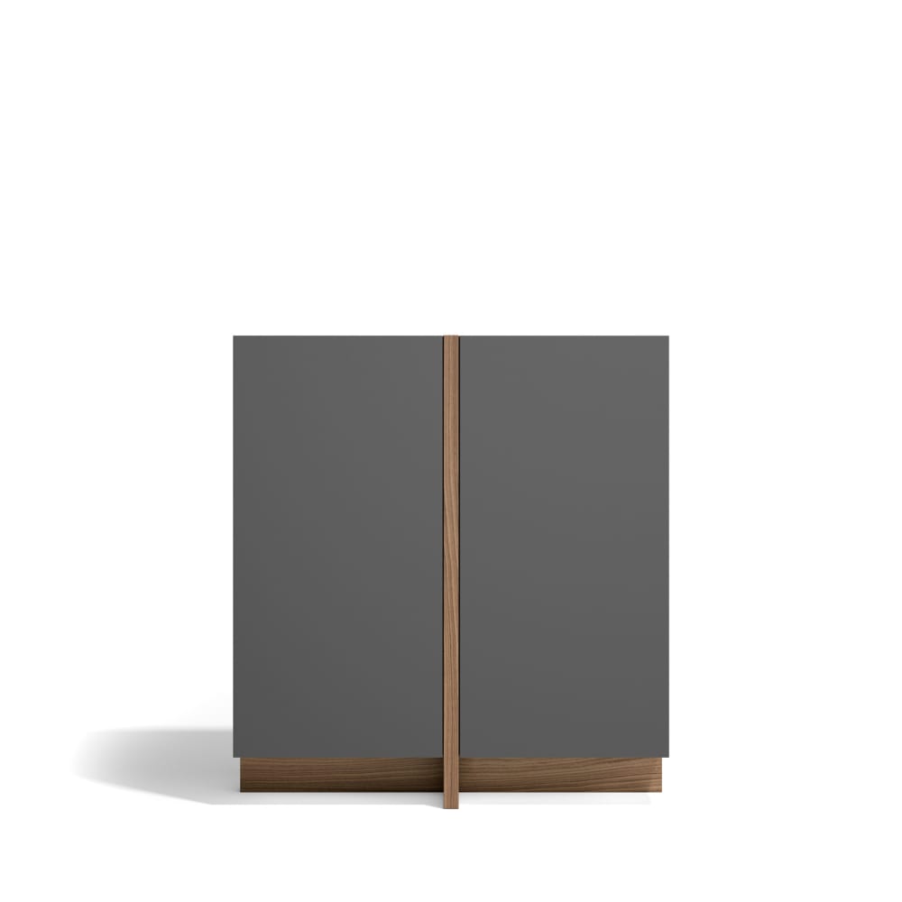Herdasa Anrichte mit 2 Türen in Walnuss- und Graphitoptik 94x87 cm style modern Grau Spanplatte