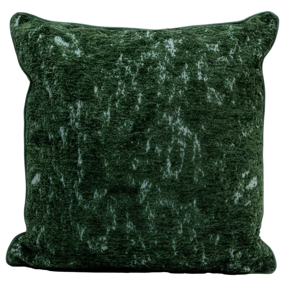 Coussin texturé en polyester toucher velours vert Coussin texturé en polyester toucher velours vert