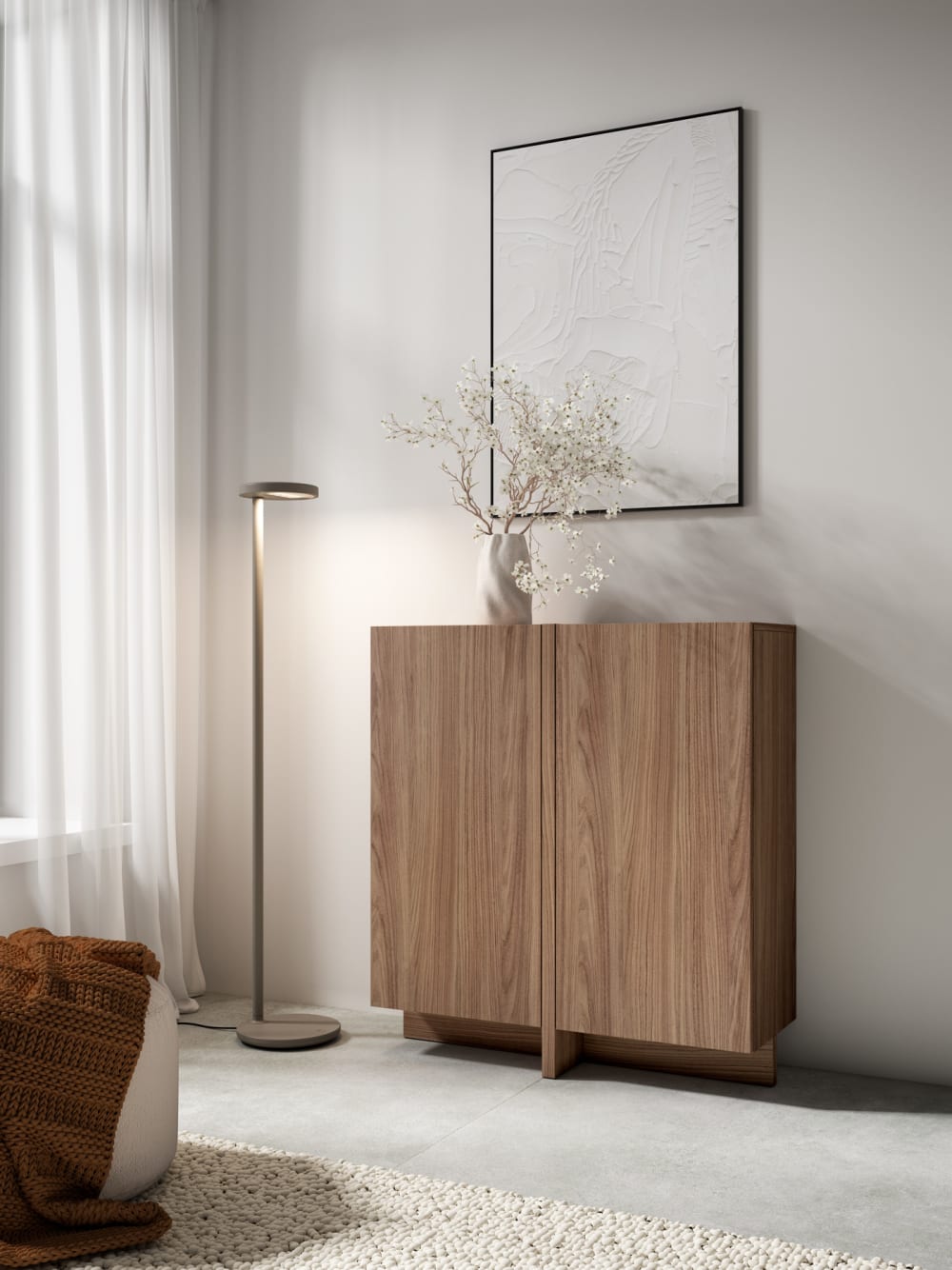 Anrichte mit 2 Türen in Walnussoptik 94x87 cm - Maisons Du Monde