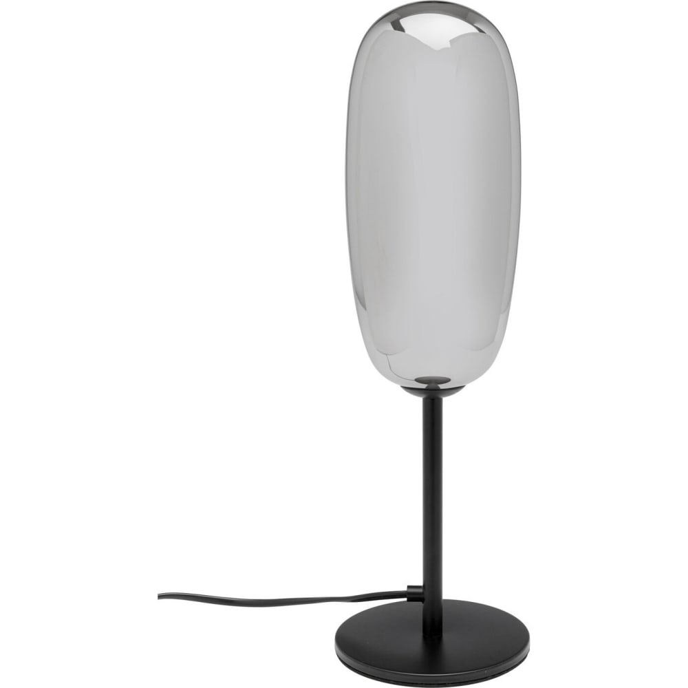 Lampe en verre et acier noir
