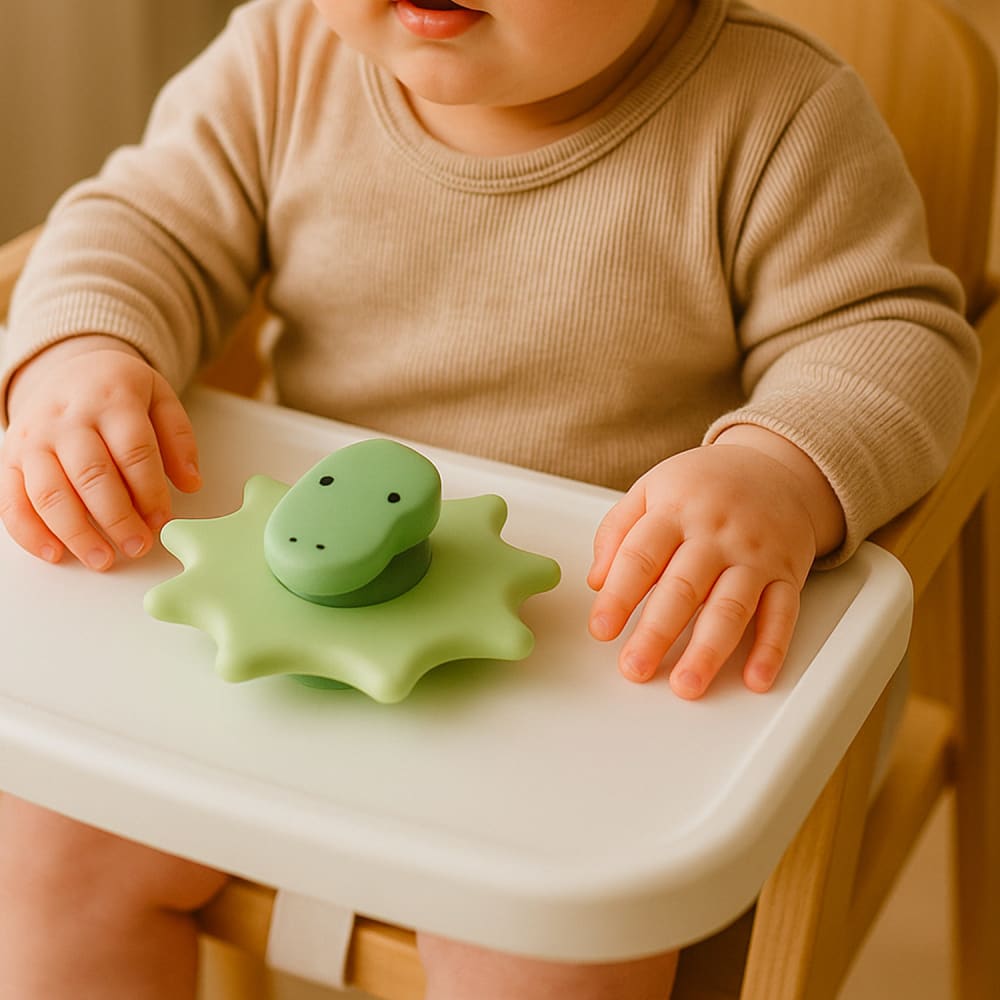 Baby spielzeug saugnapf dinosaurier spinner grün - Maisons Du