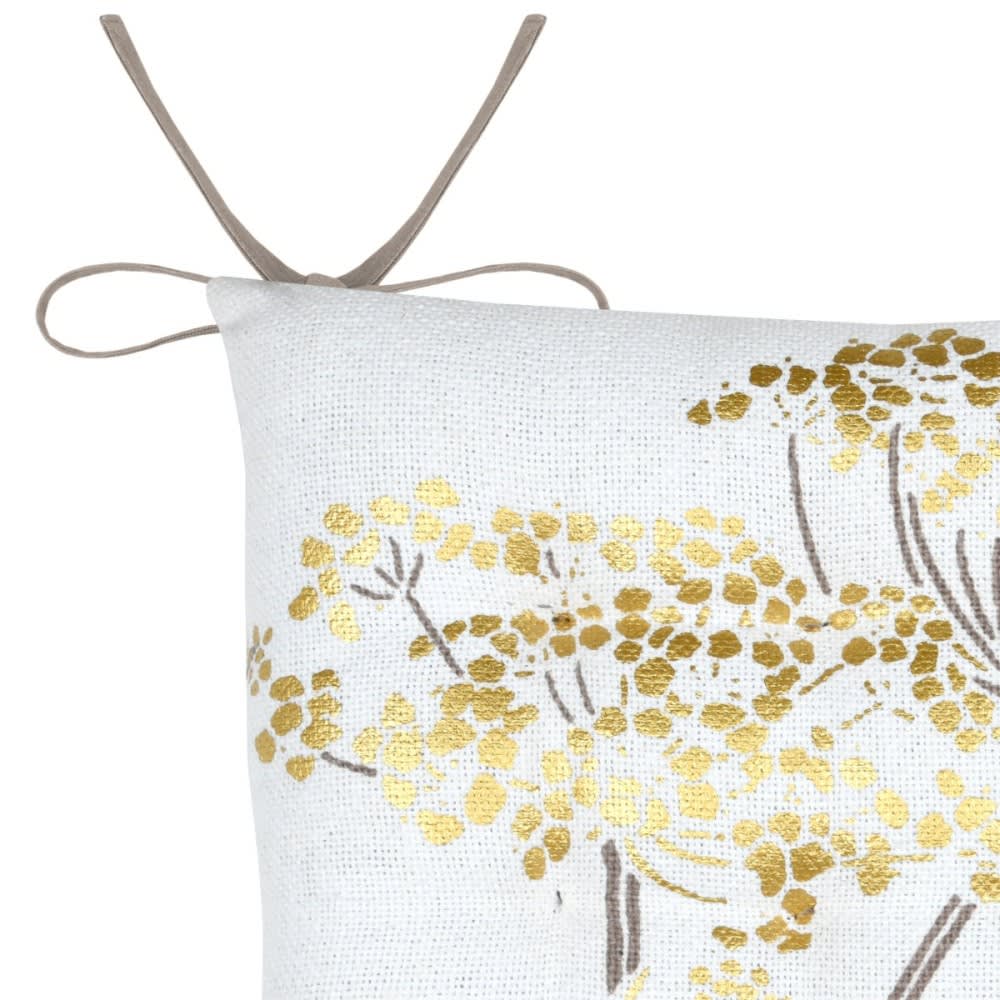 Galette de chaise feuillage doré pour intérieur chic - coton - doré — vue 3