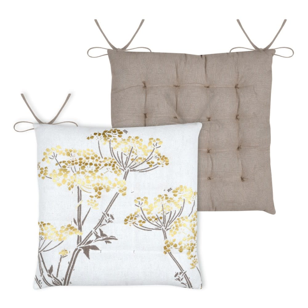 Galette de chaise feuillage doré pour intérieur chic - coton - doré — vue 4