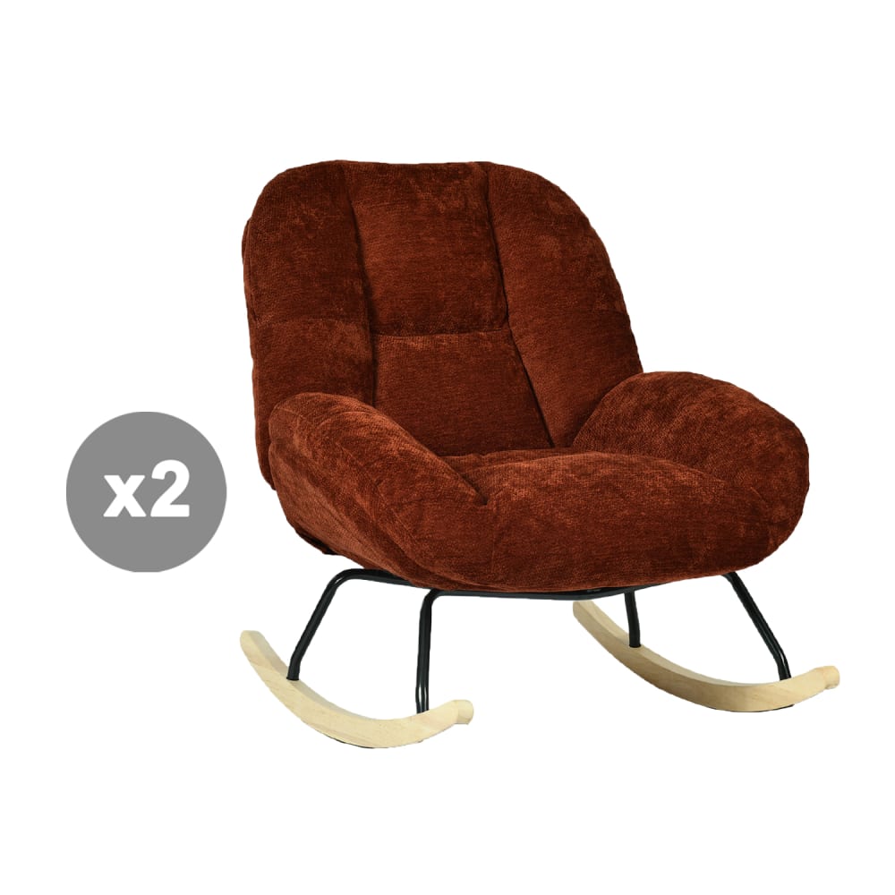 lot de 2 fauteuils à - rouge