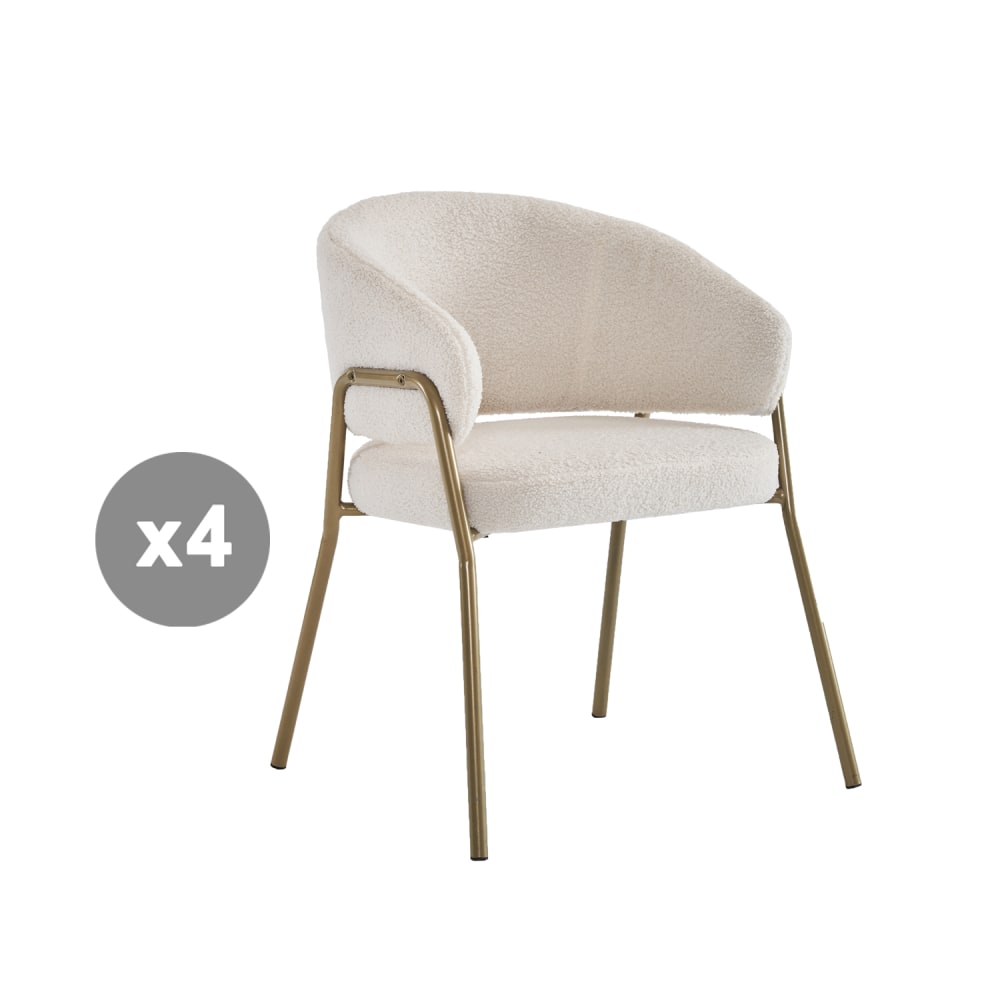 Lot de 4 chaises en polaire - tonneau
