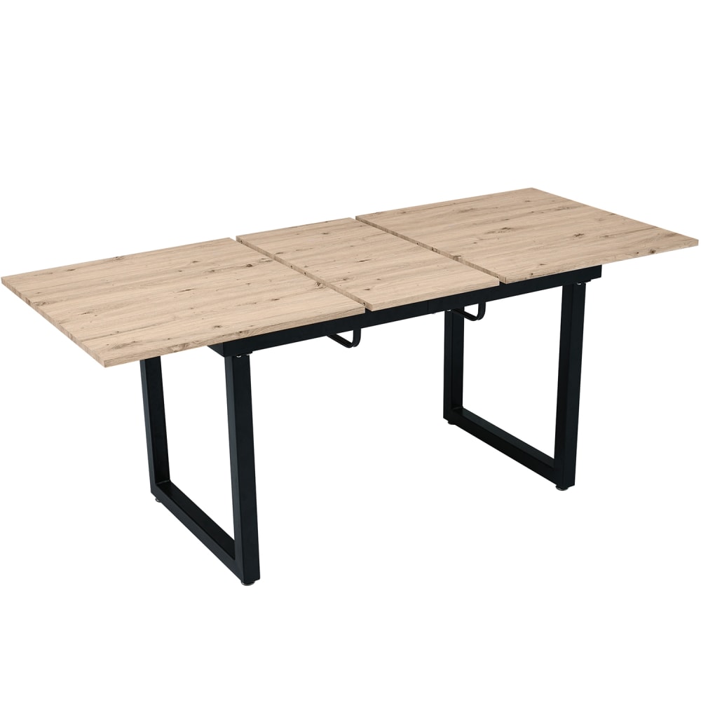 Meubles Cosy Ausziehbarer Esstisch mit Eichen-Optik und schwarzen Metallbeinen style industrial Mehrfarbig Holz