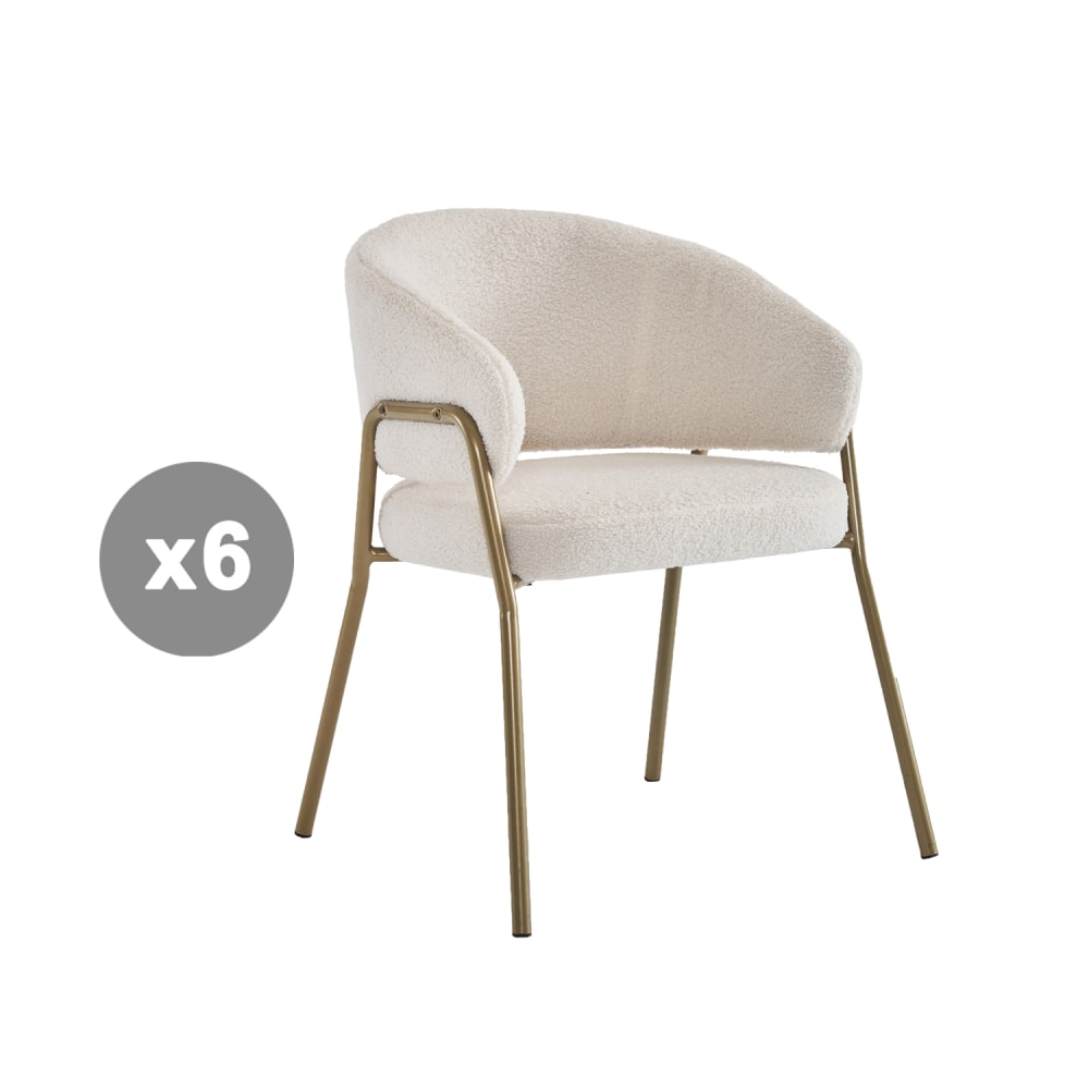 Lot de 6 chaises en polaire - tonneau