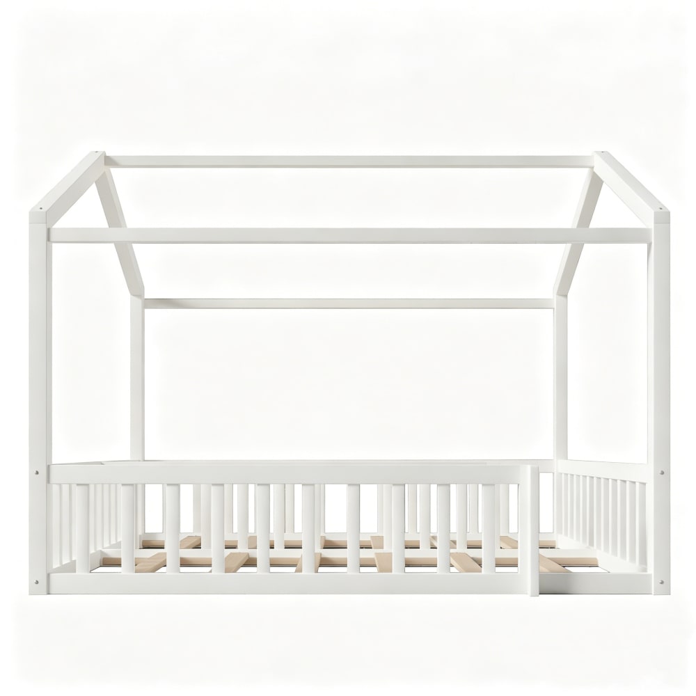 Lit plat en pin blanc