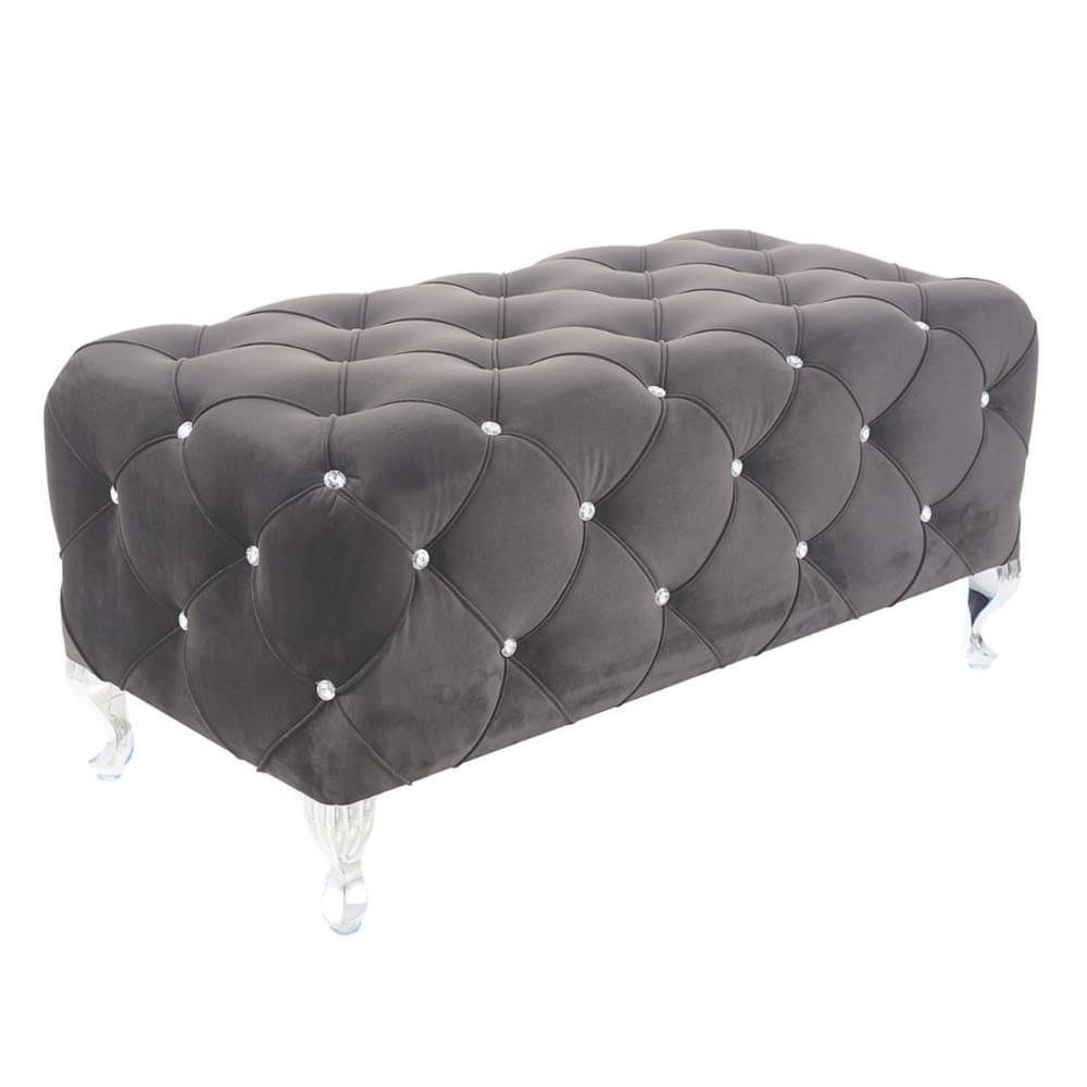 Pouf capitonné en velours - design