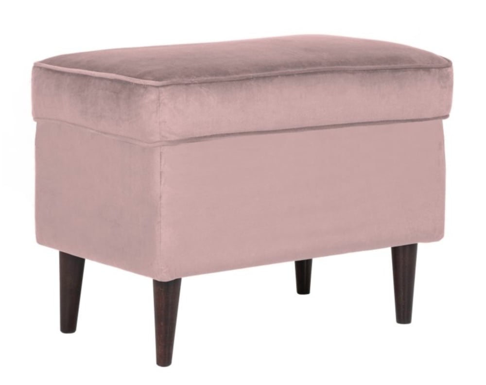 Pouf design velours de - rose