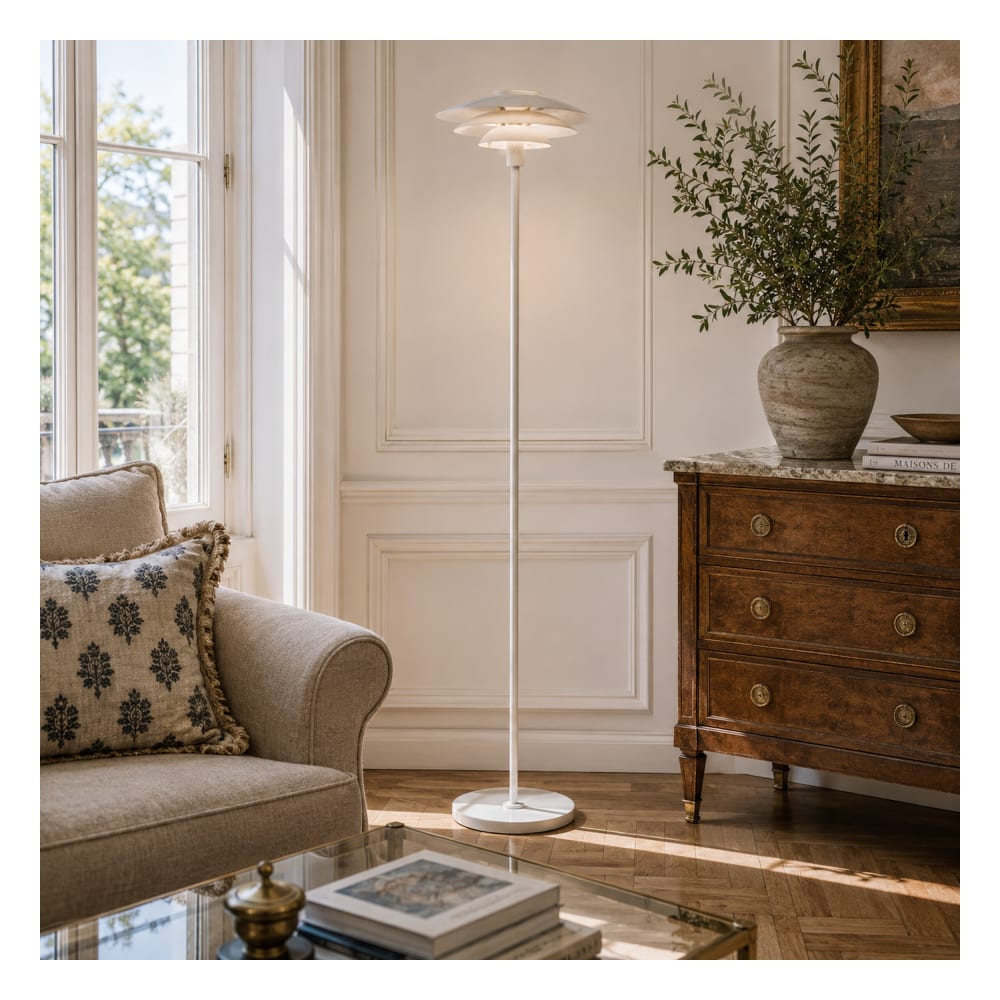 Lampadaire en acier blanc 38x38x155 cm — vue 3