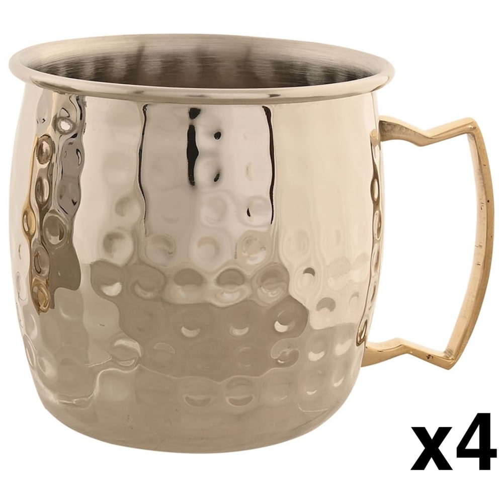 Ensemble de 2 verres à cocktail en inox doré 12x9x9 cm