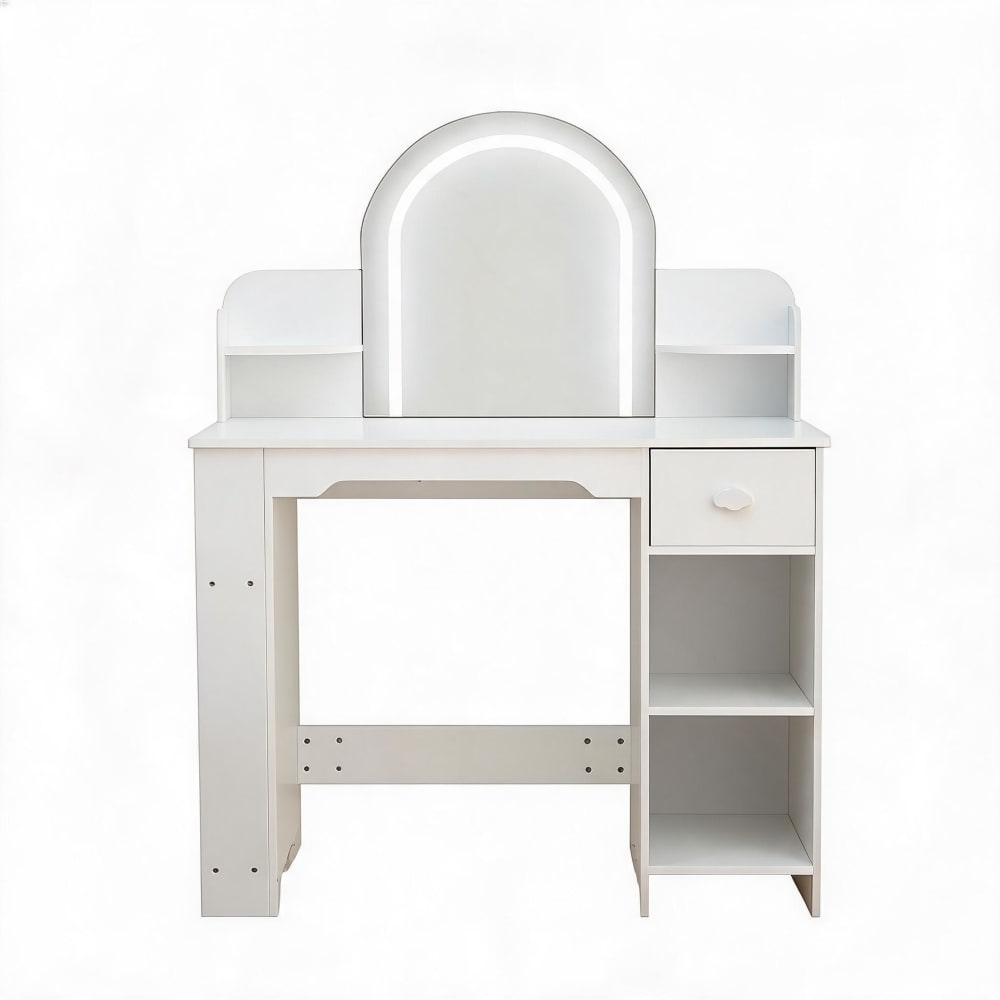Garvee Kinder Schminktisch–Mitteldichte Holzfaserplatte–101x80x40cm,Weiß style modern WEISS HOLZ Kinder