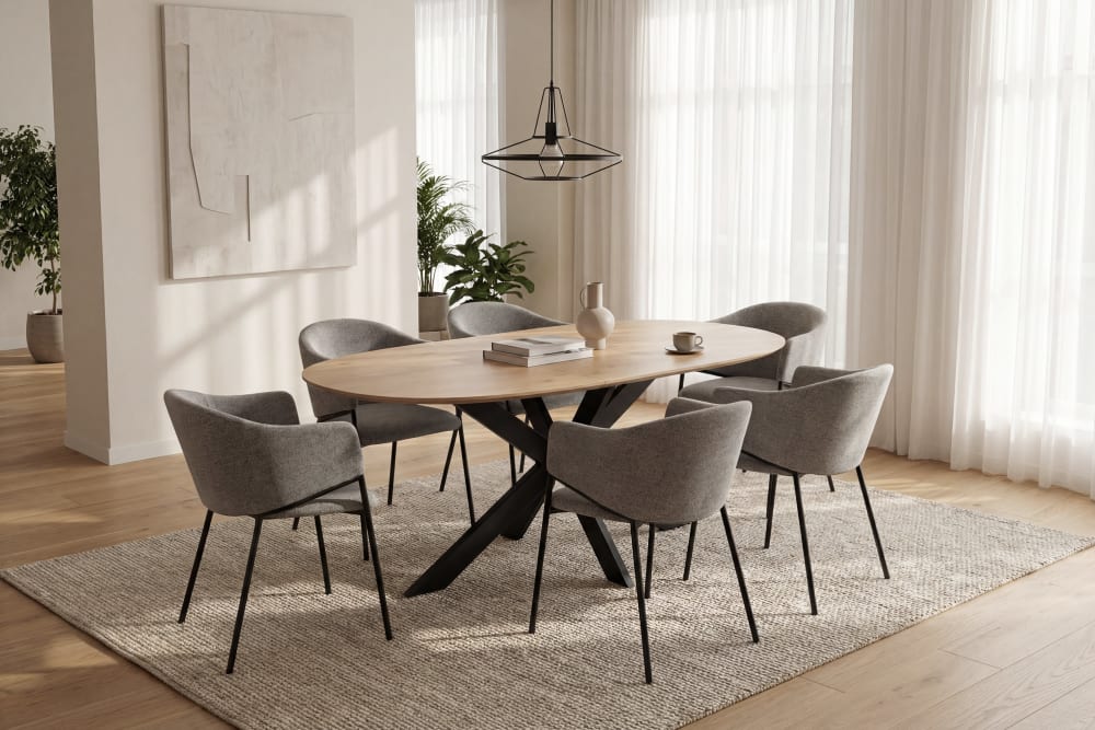 Tisch mit Auszug, Eiche natur, 140-180 x 90, H 75 cm - Maisons Du