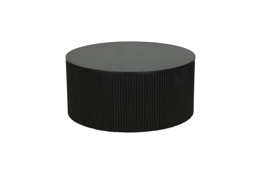 ByLiving Couchtisch, schwarz, D 80, H 36 cm style modern - Holz