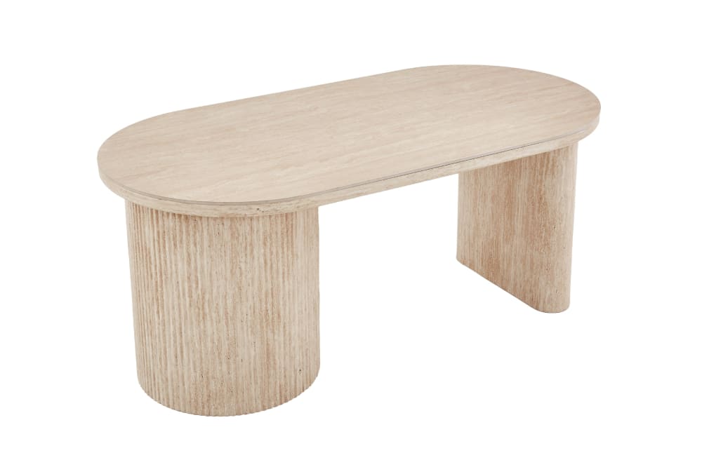 ByLiving Tisch, Travertine, 200 x 100, H 76 cm style modern Beige Naturstein