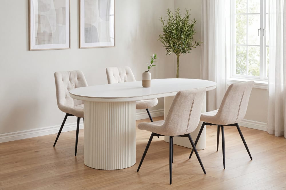 Tisch, creme, 200 x 100, H 76 cm - Maisons Du Monde