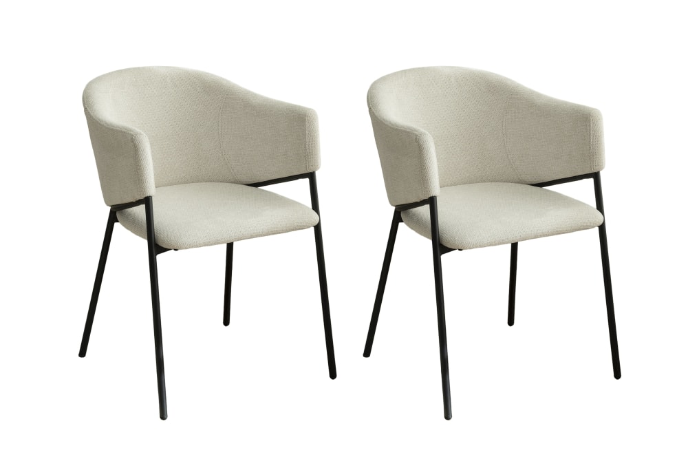 ByLiving Stuhl, Strukturstoff beige, B 54, H 78, T 60 cm style modern - -