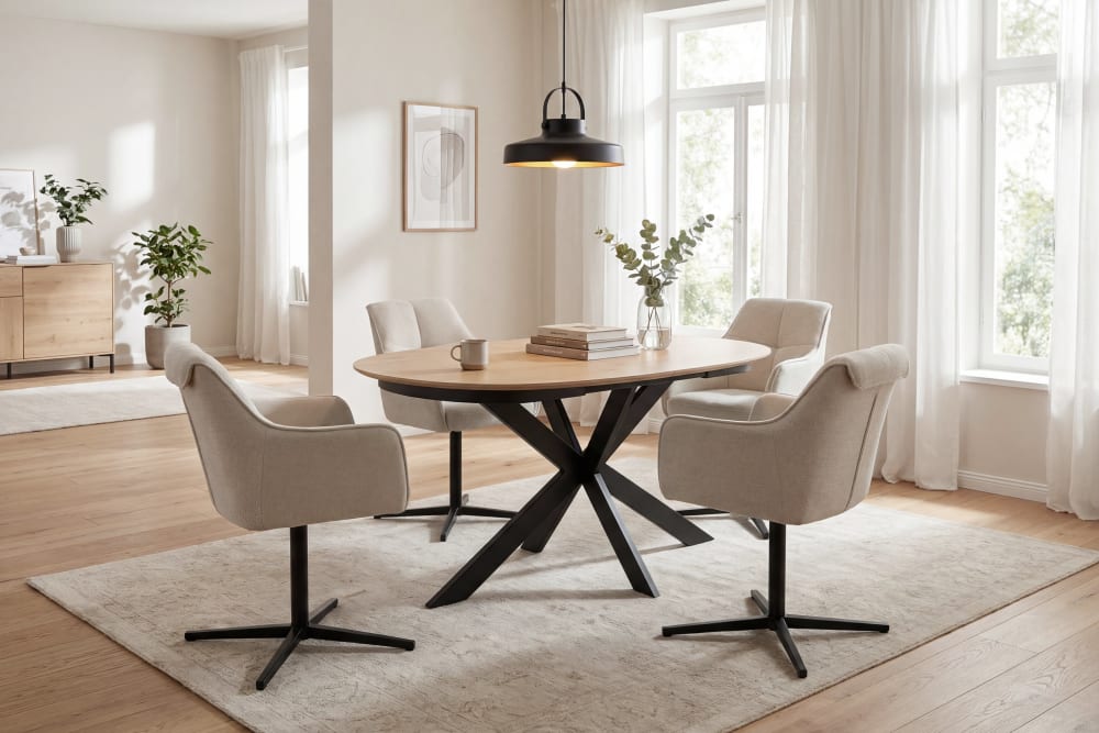 Stuhl, Strukturstoff beige, B 65, H 87, 67 cm - Maisons Du Monde
