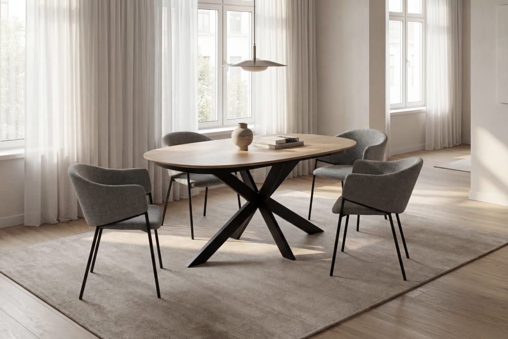 Stuhl, Strukturstoff grau, B 54, H 78, T 60 cm - Maisons Du Monde