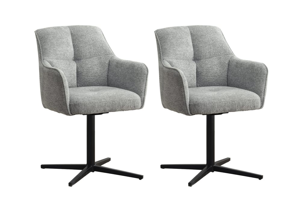 ByLiving Stuhl, Strukturstoff grau, B 65, H 87, 67 cm style modern - -