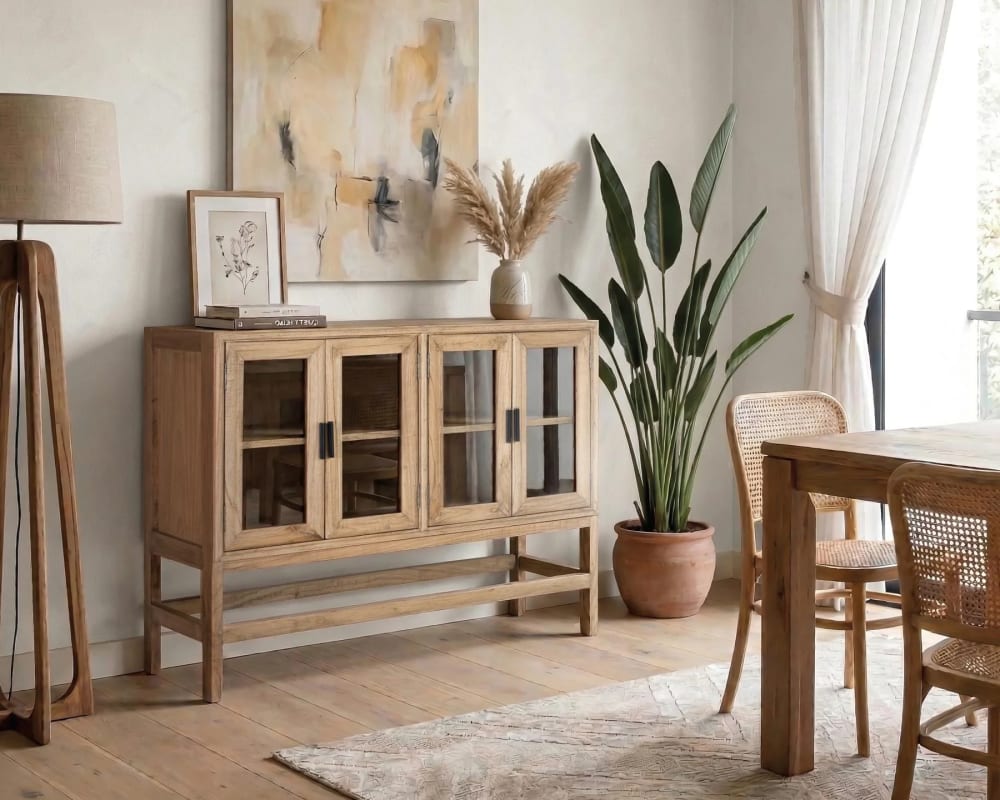 Vitrine en bois de mindi 120 cm