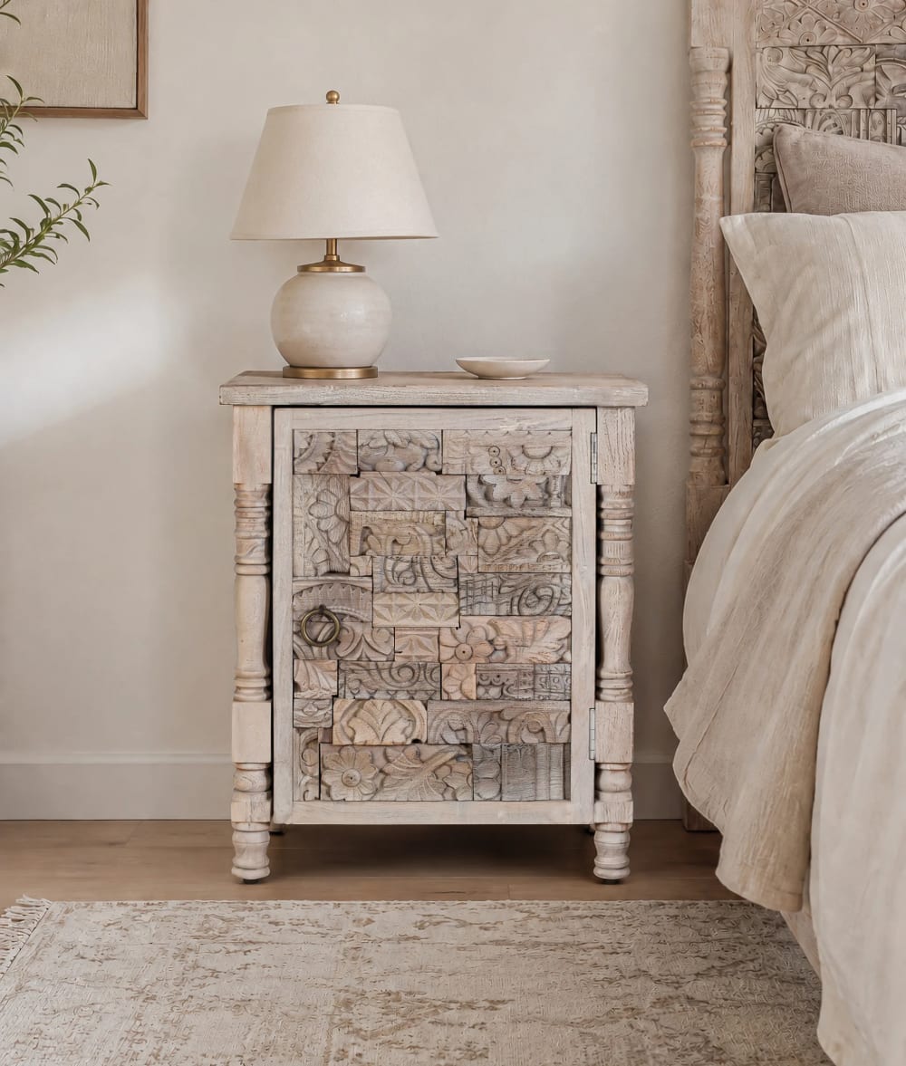 Nachttisch aus recyceltem Eichenholz 55 cm - Maisons Du Monde
