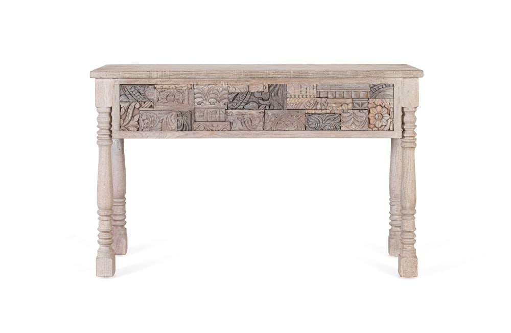 GINER Y COLOMER Konsole aus recyceltem Eichenholz 120 cm Grau
