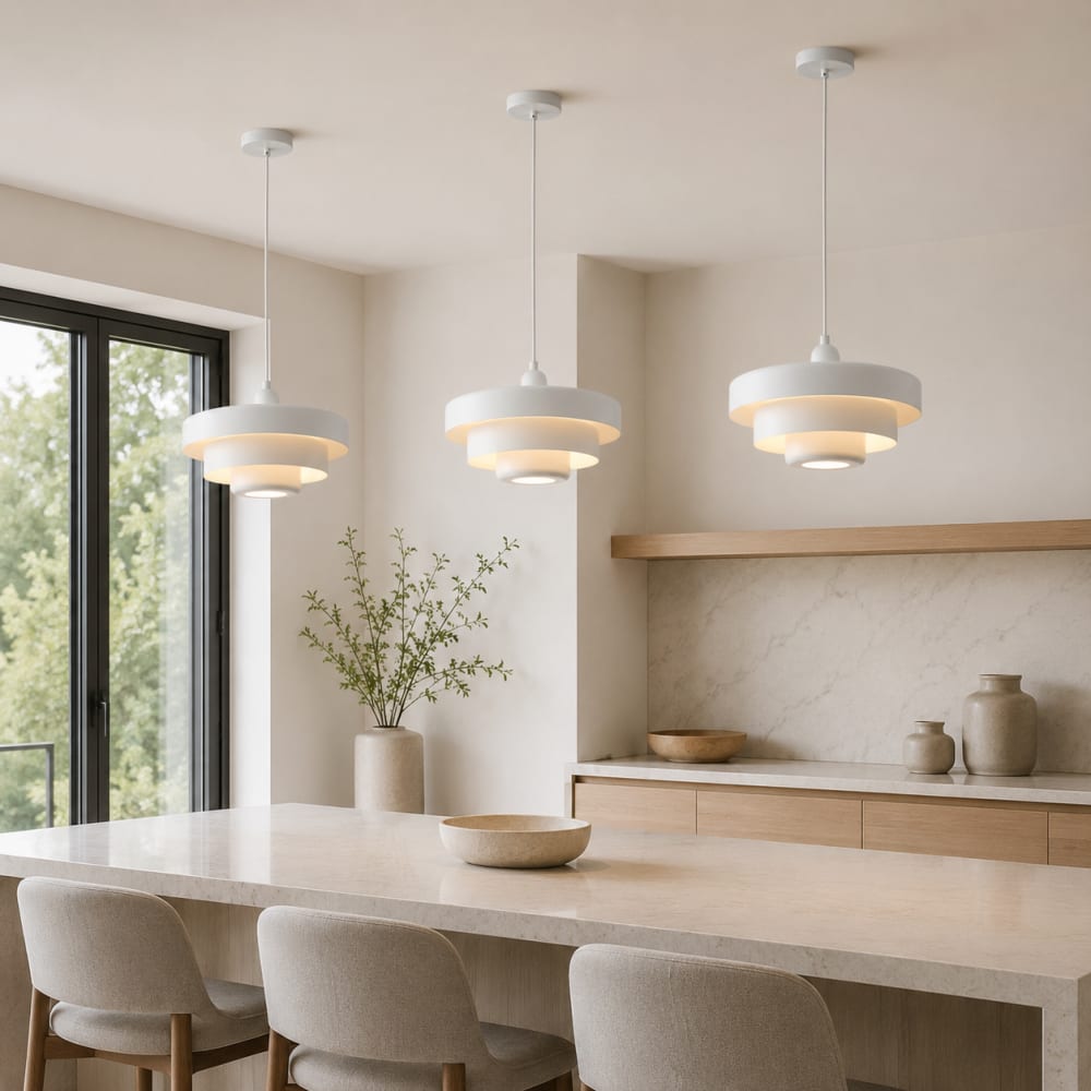 Suspension moderne métal blanc ø35 cm — vue 4