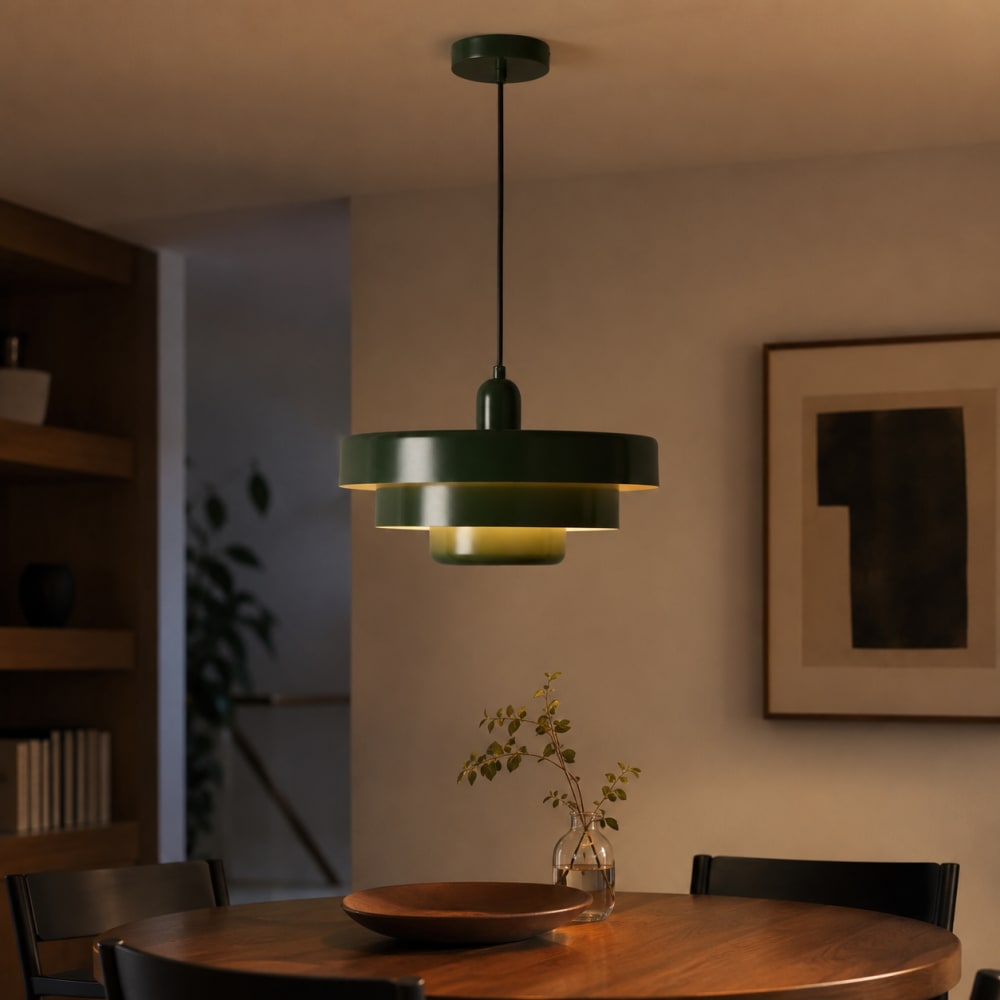 Suspension moderne métal vert ø35 cm — vue 3