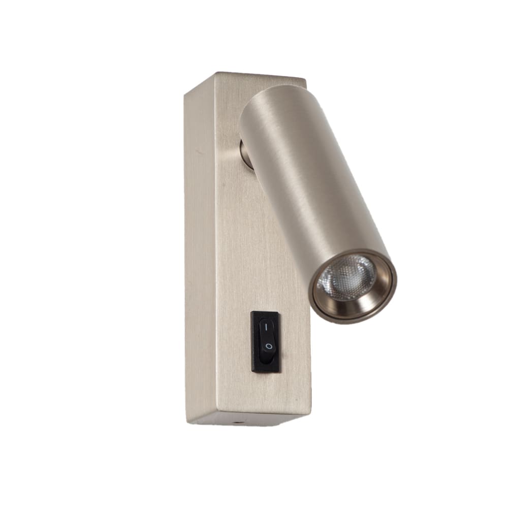 Applique de lecture led orientable aluminium nickel brossé 2w