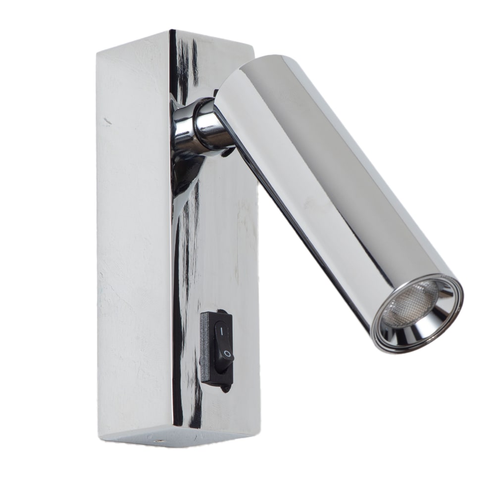 Alpinaluz LED-Leseleuchte schwenkbar Aluminium Chrom 2W style modern Silber Metall