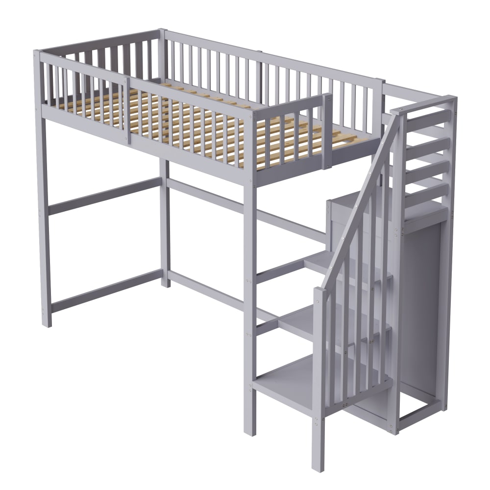 Lit mezzanine enfant - armoire