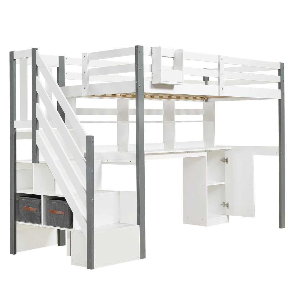 Lit mi-hauteur enfant - bureau