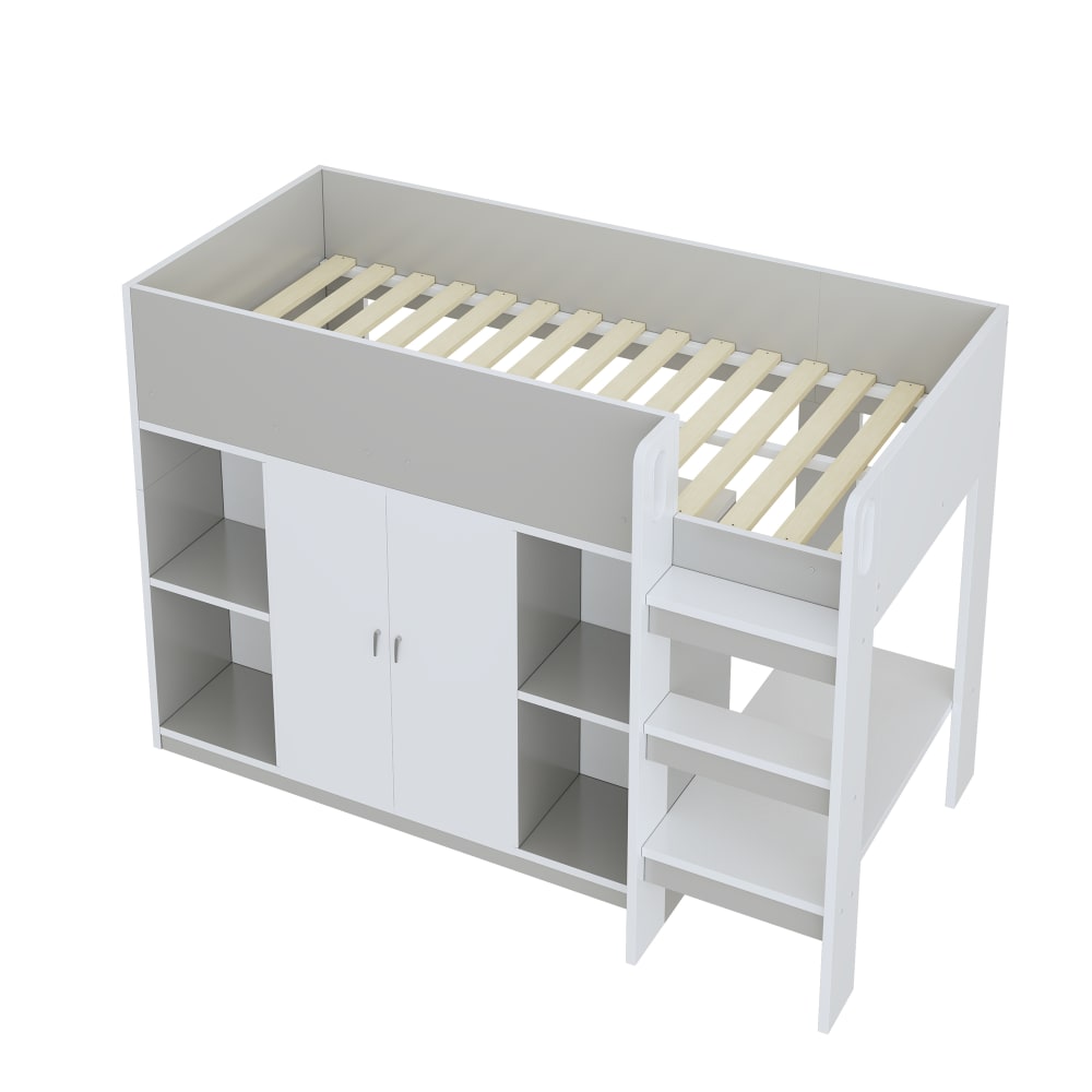 Lit mezzanine 90x200 - armoire