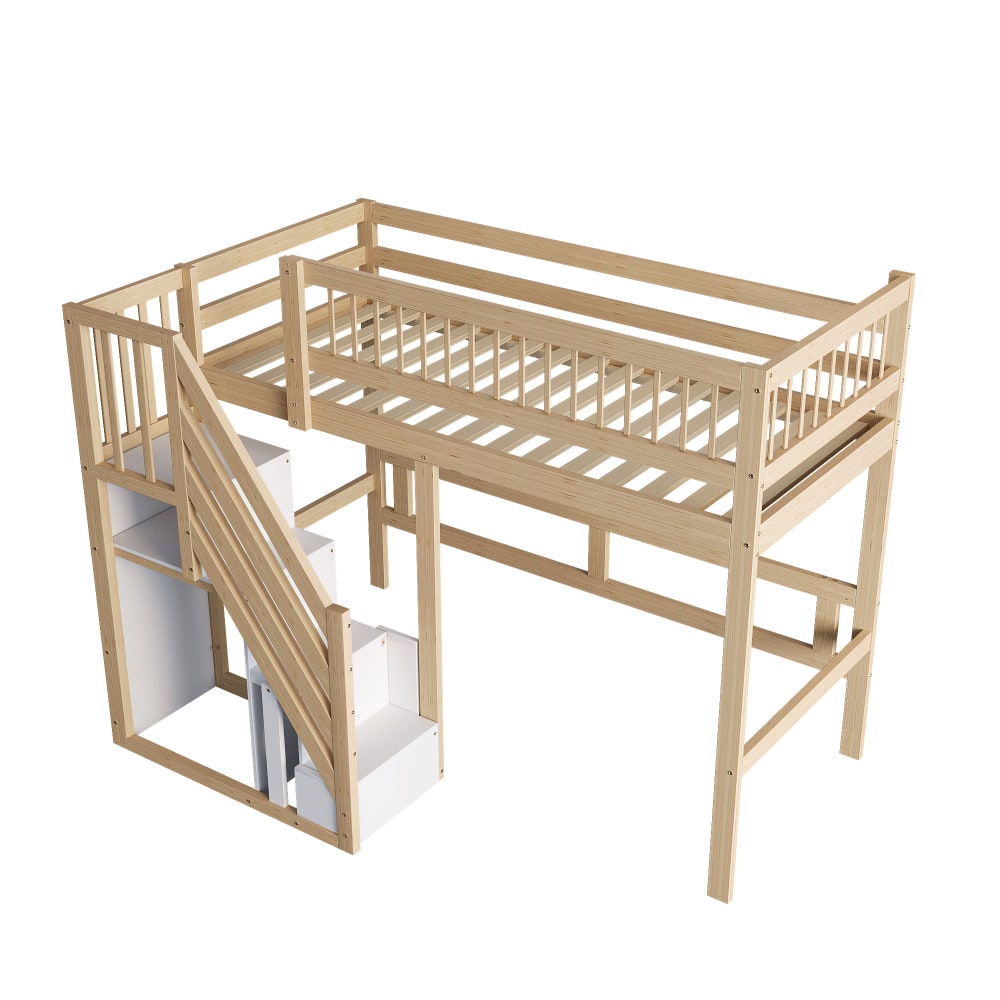 Lit mezzanine enfant - rangement