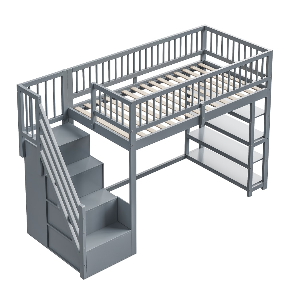 Lit mezzanine enfant - armoire