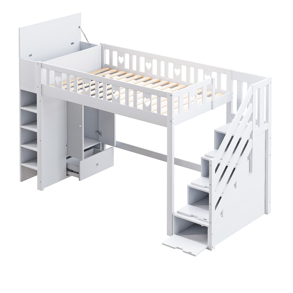 Lit mezzanine enfant - rangements
