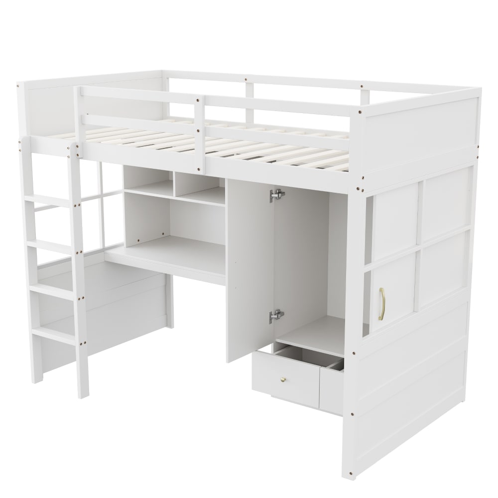 Lit mezzanine enfant - armoire tiroirs