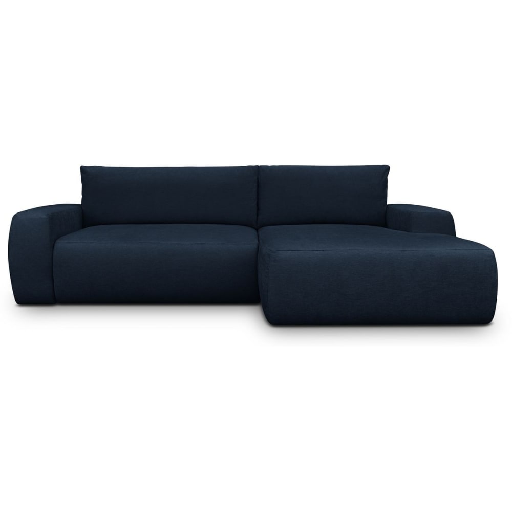 Canapé d'angle droit - tissu bleu