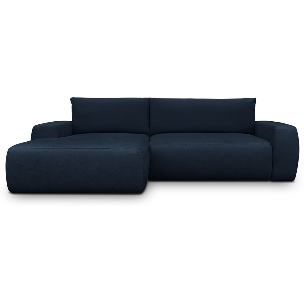 Canapé d'angle gauche convertible 3 places en tissu chenille bleu Canapé d'angle gauche convertible 3 places en tissu chenille bleu