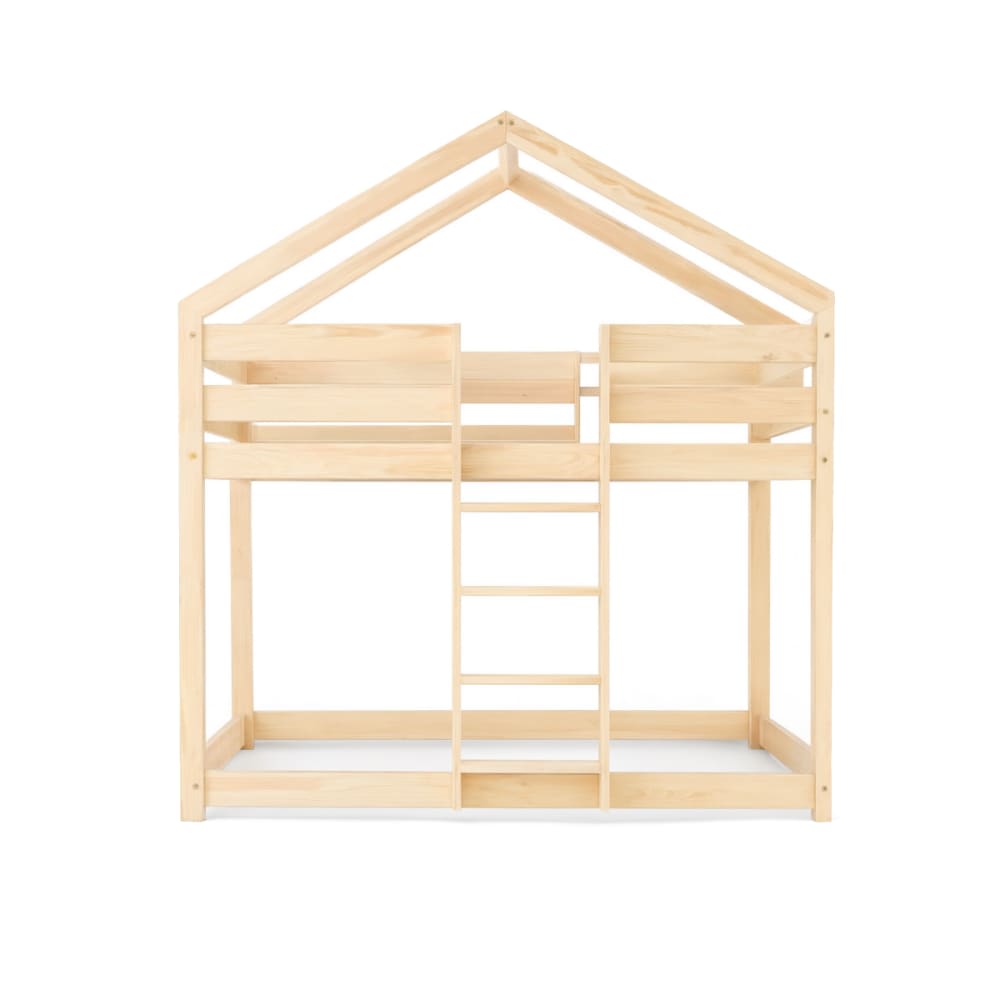 Adeko Kids Kinder-Etagenbett DMPN Massives Kiefernholz 70x160 Beige Baby