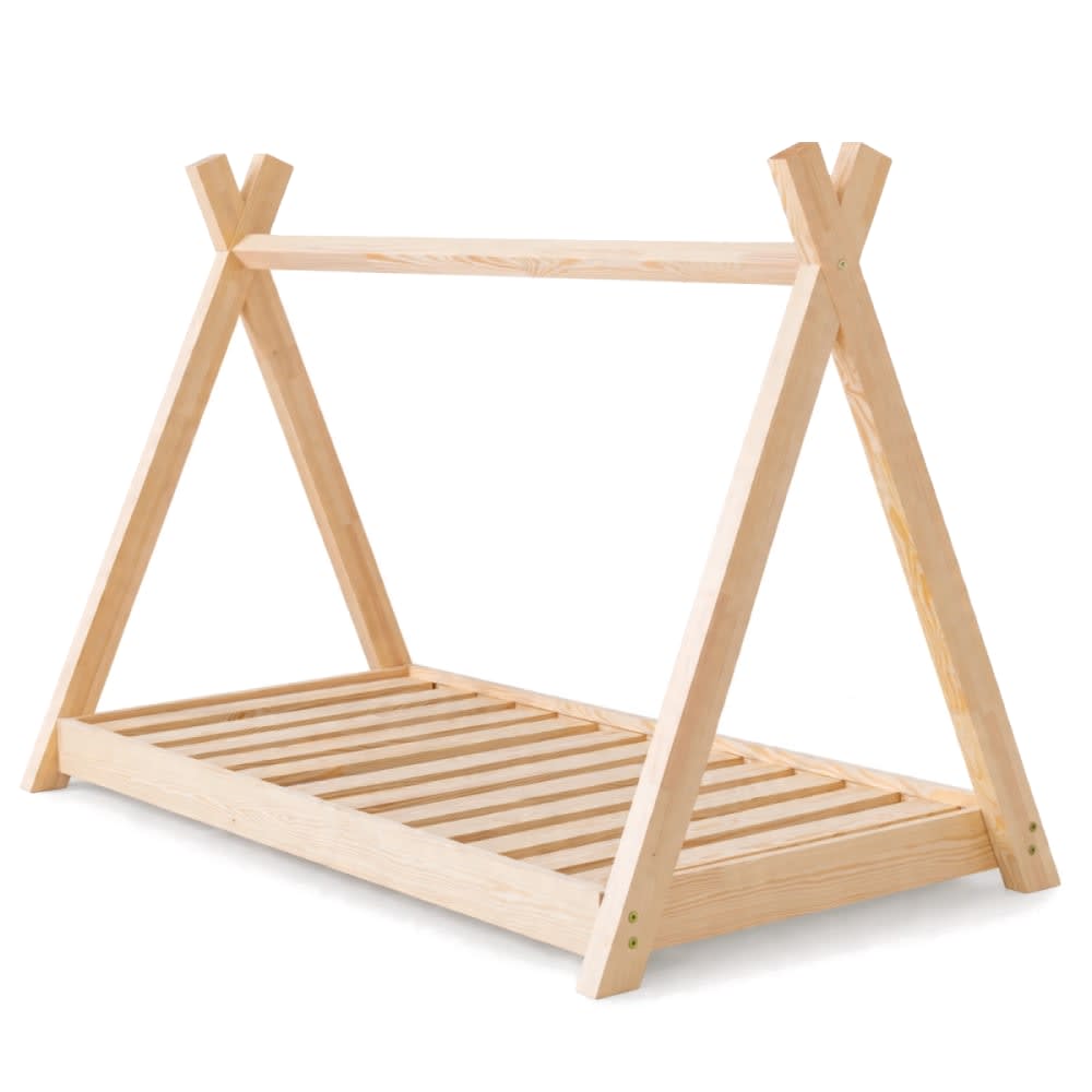 Adeko Kids Kinderbett TP Massives Kiefernholz 80x160 Beige Baby