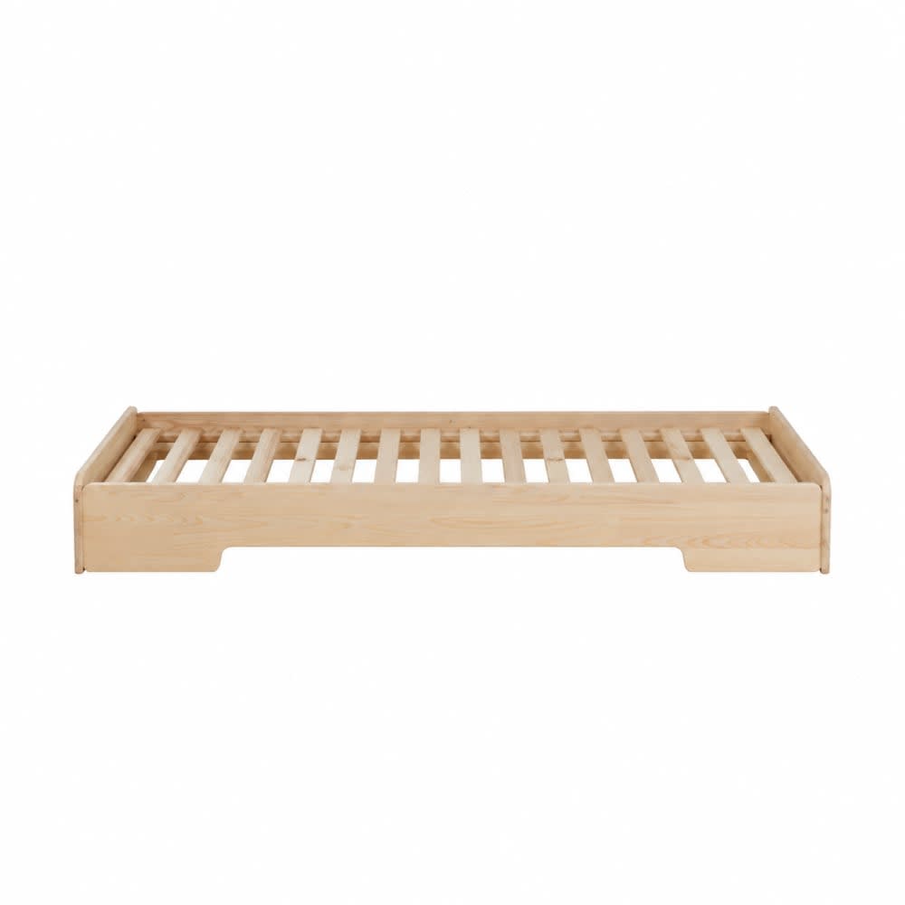 Adeko Kids Kinderbett TALO 2 Massives Kiefernholz 90x200 Beige Baby