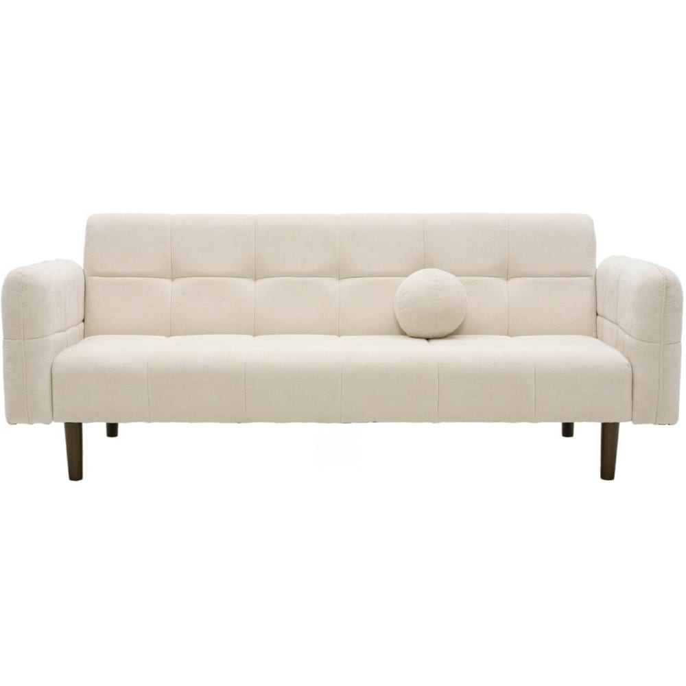 Canapé convertible 3 places en tissu chenille beige