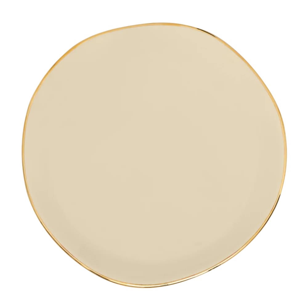 Assiette plate pour flocons d'avoine en céramique beige ø 17 * 1 cm