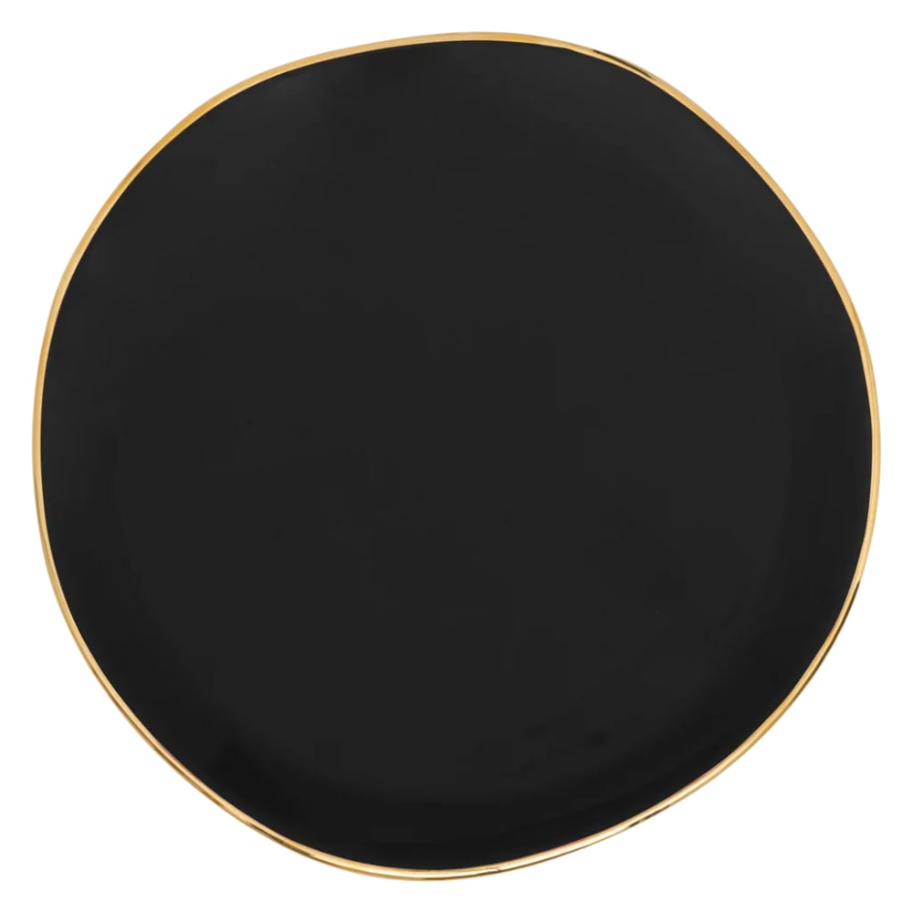 Assiette plate en céramique noire ø 17 * 1 cm