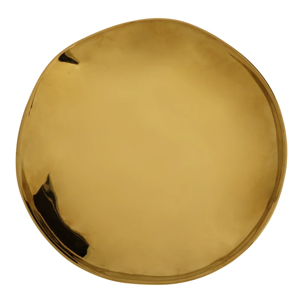 Assiette plate en céramique jaune ø21.5 * 2.3 cm