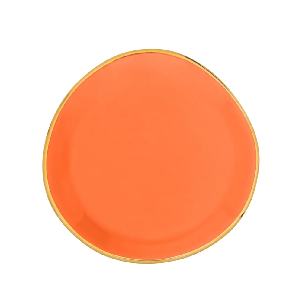 Assiette plate petite en céramique orange ø 9 * 0,9 cm